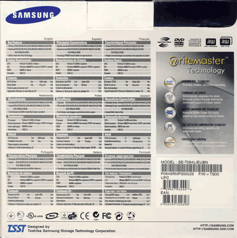 Samsung SE-T084L Slimline DVD Burner Review